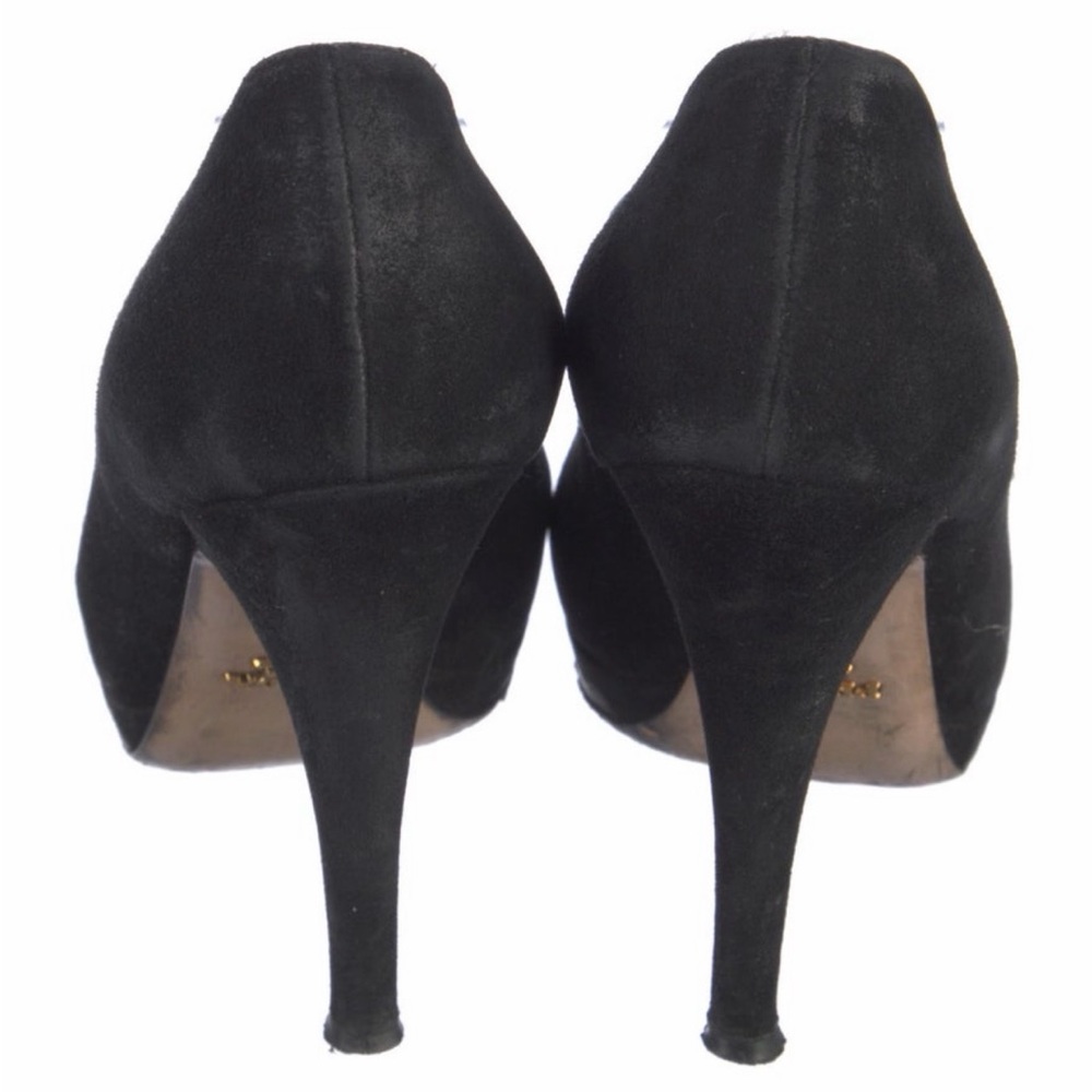 💎💎💎. Prada Black Suede Heeled Pump || sz: EU 37 US - 7.  💎💎💎 - Picture 3 of 5